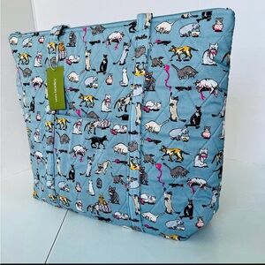 Vera Bradley Multicolor Cat Print Travel Tote